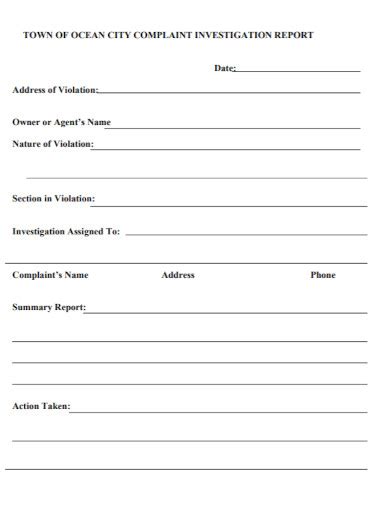 Market Complaint Investigation Report Template Pdf Template Bank Home