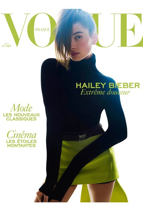 Hailey Bieber En Couverture Du Vogue France De Mai Couvertures