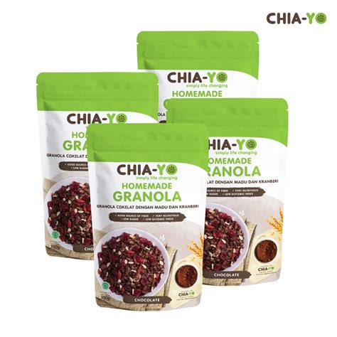 Jual Chiayo Bundling Pack Homemade Granola Dark Chocolate Gr