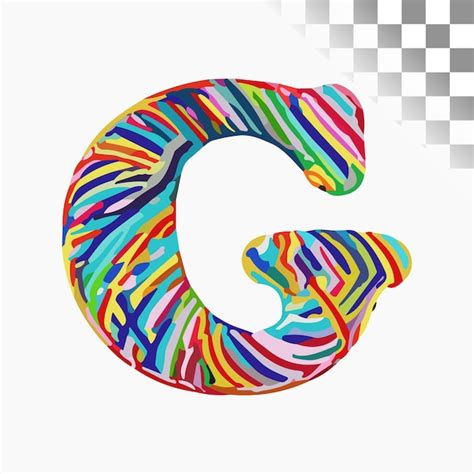 Premium Vector G Letter Design Stylish Font Colorful Woven Thread