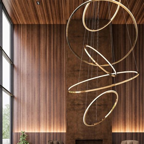 Iain Modern Golden Circular Rings Pendant Light Light Atelier