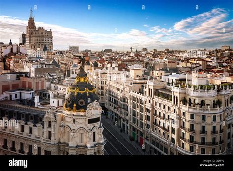 Madrid City Center And Gran Via By Day Spain Stock Photo Alamy