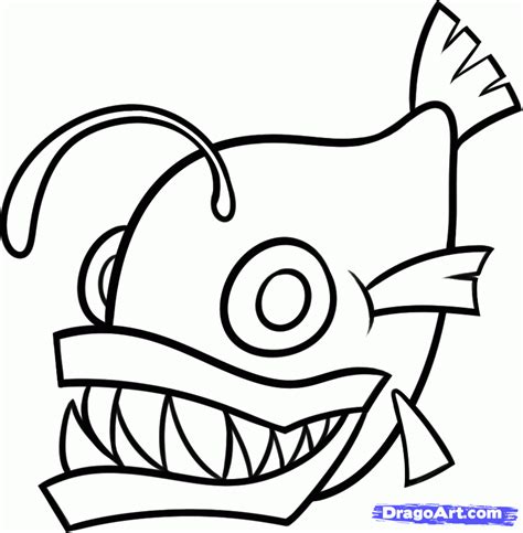 Angler Fish Drawing Easy Clip Art Library