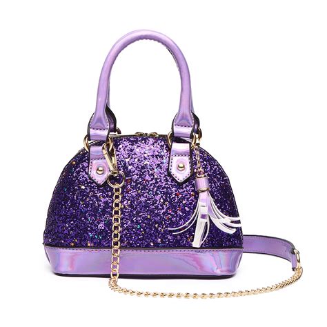 Har75695 Purple Metallic Handbags Fashion World