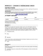 MODULE 1 LESSON 2 KNOWLEDGE CHECK Docx MODULE 1 LESSON 2