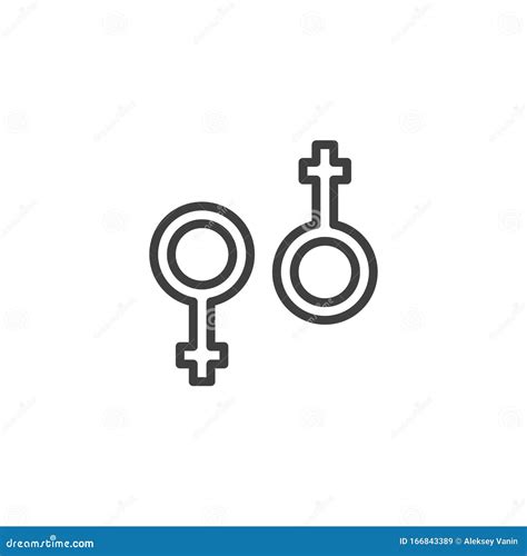Lesbian Sexual Orientation Line Icon Stock Vector Illustration Of Symbol Community
