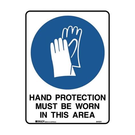 835042 Hand Protection Must Be Worn Sign 450mm H X 300mm W