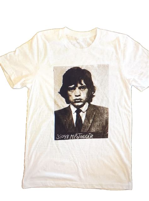 Officially Licensed Mick Jagger Rolling Stones Mugshot T Shirt Small