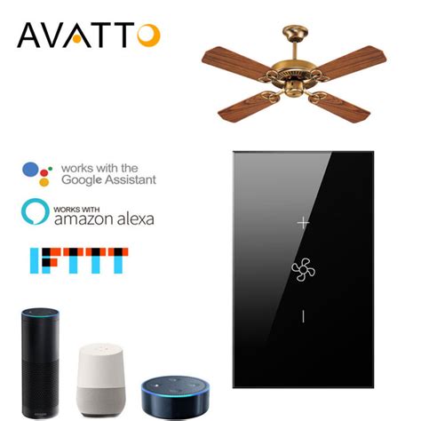 Avatto Smart Wifi Ceiling Fan Switch Tuya Smart Life Remote Timer And