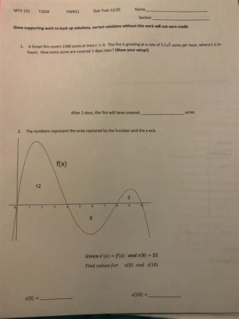 Solved MTH 131 F2018 HW 11 Due Tues 11 20 Name Section Show Chegg