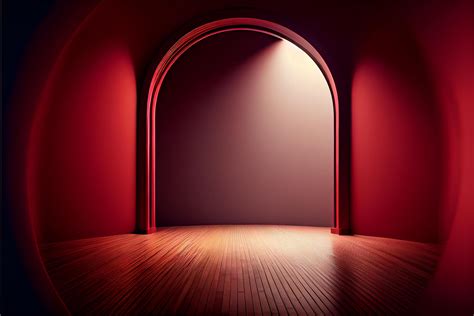 Red Studio Room Background With Spotlight On Illustrator 22013072