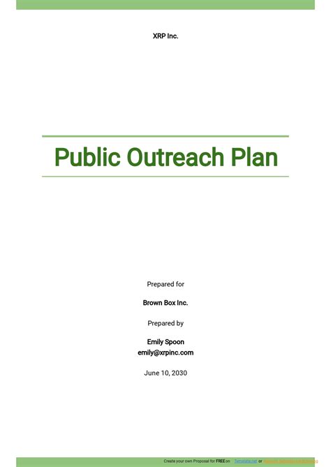 Outreach Plan Template