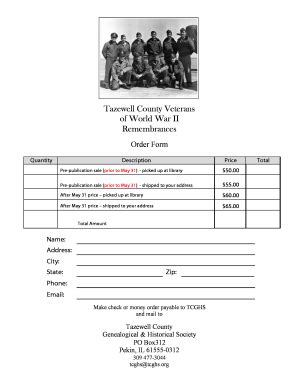 Fillable Online Tcghs Tazewell County Veterans Of World War Ii