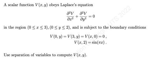 Solved A Scalar Function V X Y Obeys Laplace S Equation Chegg