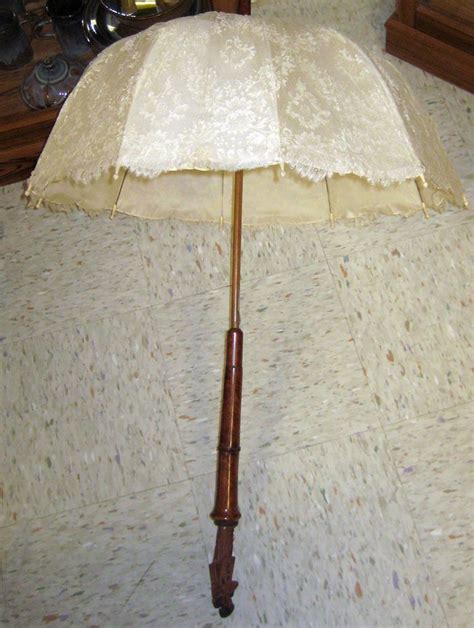 Parasol Antique Th Century Lace Parasol Umbrella S Carved