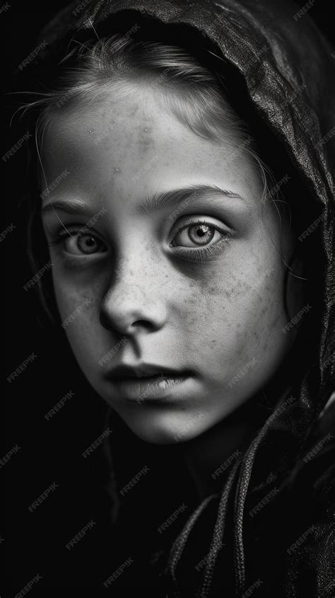 Premium Ai Image A Girl With A Black Eye And A Black Background With