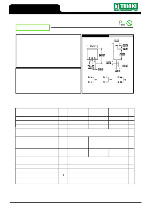 U1620RG Datasheet 1 2 Pages THINKISEMI 16 Ampere Surface Mount