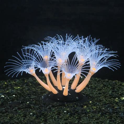 【dream】coral Dark Glow Moves Flow Glowing Fish Decorations Aquarium