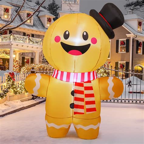 Goosh 6 2 Ft Christmas Inflatables Gingerbread Man Outdoor