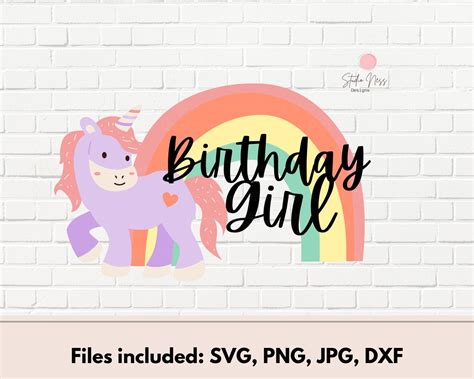 Birthday Girl Svg Unicorn Birthday Svg Unicorn Svg Unicorn Etsy