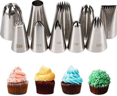 Kayaso Cake Icing Piping Set 10 X Large Decorating Tips Stainless