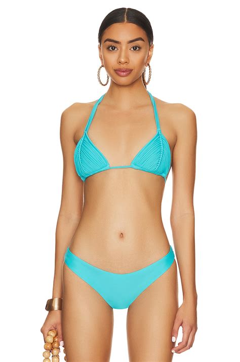 Pq Isla Bikini Top In Turquoise In Turquoise Revolve