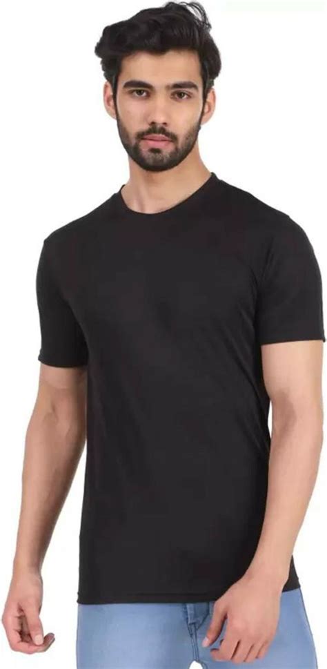 Buy Ketex Men Black Solid Polyester T Shirt M Online At Best Prices