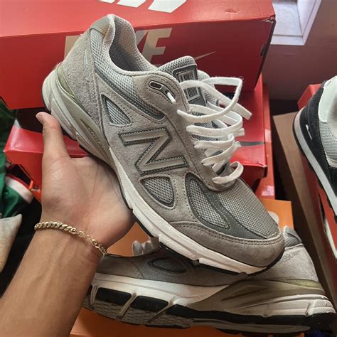 New balance 990v4 grey color way worn couple of... - Depop