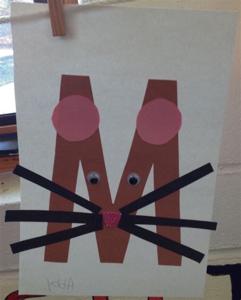 The Letter M Is For Mouse Made From Construction Paper