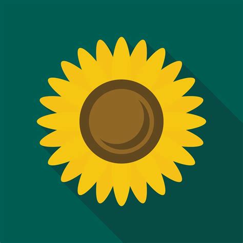 Sunflower Icon Flat Style 15390274 Vector Art At Vecteezy
