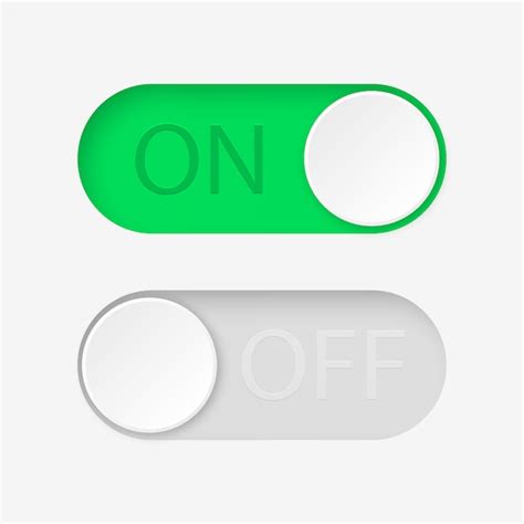 Premium Vector On And Off Toggle Switch Buttons