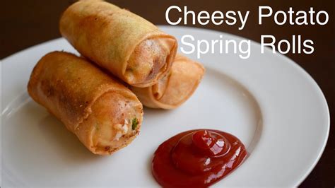 Cheesy Potato Spring Roll Special Evening Snack Recipe English