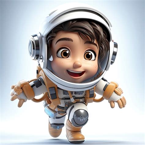 Adorable Ni O Astronauta De Dibujos Animados Listo Para La Aventura