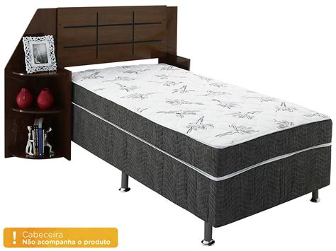 Cama Box Solteiro Conjugado 88x188cm Ortobom Physical Spring Gray