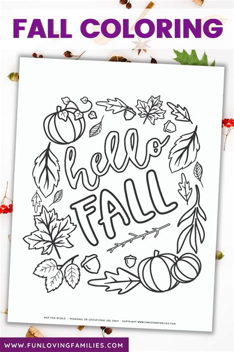 Hello Fall Coloring Pages