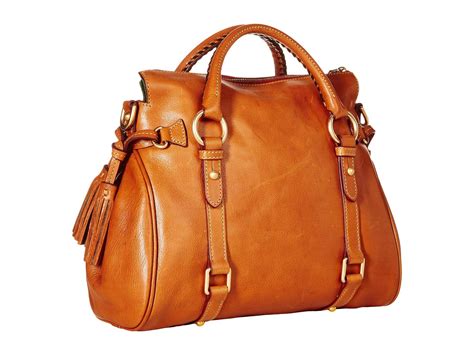 Dooney And Bourke Leather Florentine Small Satchel Chestnutself Trim