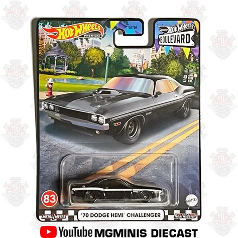 Hot Wheels Premium 70 Dodge Hemi Challenger Boulevard Preto Mgminis Diecast