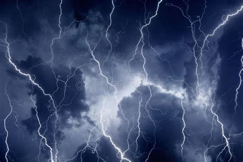 Lightnings in stormy sky stock image. Image of dramatic - 33483159