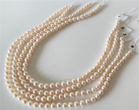 7 7 5mm Japanese White Akoya Pearl Beads Genuine Akoya Pearl Full