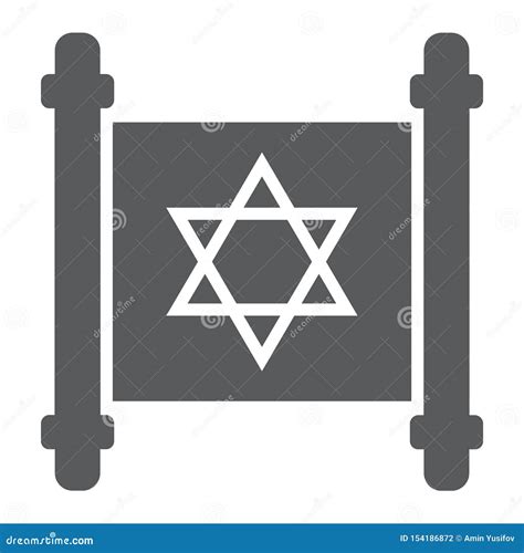 Icono Del Glyph Del Torah Israel Y Papel Jud Os Muestra De La Voluta