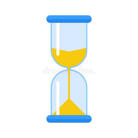 Hourglass In Glass Flask Countdown Deadline Time Concept Vector Flat Illustration Stock