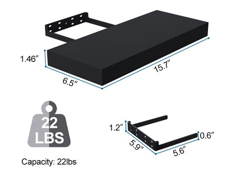 Bontec 16 Inch Floating Shelves For Wall Wood Bathroom Wall Shelves Set Of 2 Wall