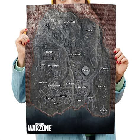 Call Of Duty Warzone Poster Adesivo A X Cm Mapa Cod Modern