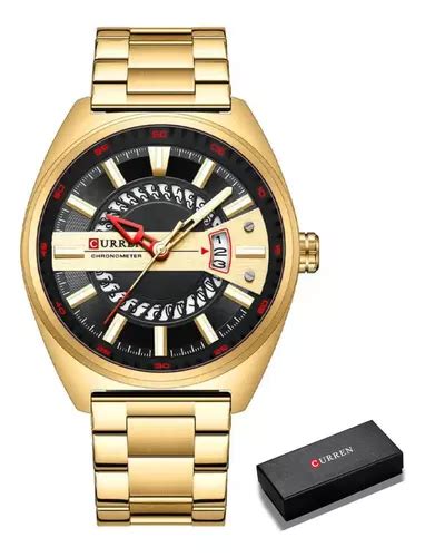 Relógio Masculino Dourado Curren 8403 Prova D água Original Cor do