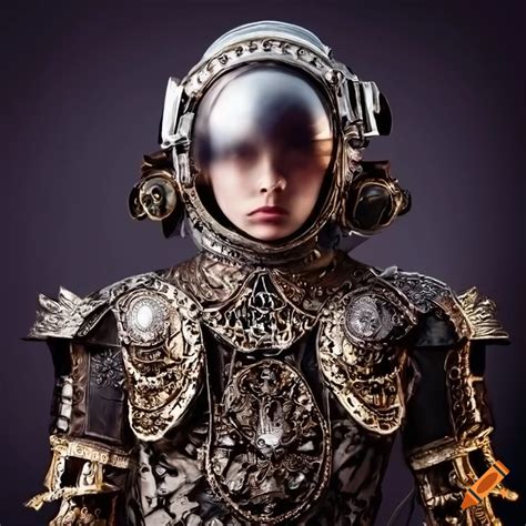 Futuristic Astronaut In Gothic Armor With Ornate Helmet On Craiyon