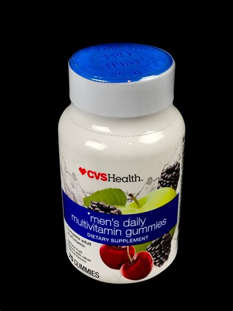 Bottle Of Cvs Men`s Daily Multivitamin Gummies Editorial Image Image Of Mens Chewable 119049125