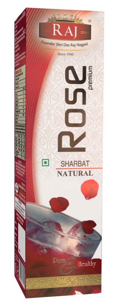 750ml Raj Rose Premium Natural Sharbat Packaging Type Box At Rs 180