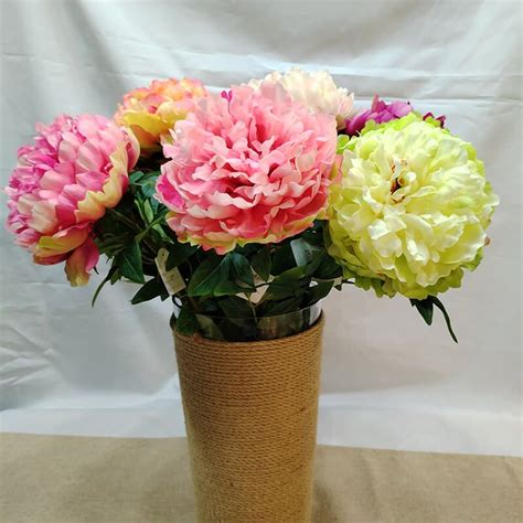 HR8048 Peony Artificial Flower Real Touch Large Single Silk Peonies