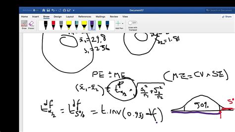 Two Sample Hypothesis Testing And Interval Estimation 5 Confidence Interval T Dist Example Youtube