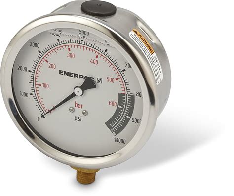 Enerpac G4088L 4 Dia Hydraulic Pressure Gauge With Dual 0 To 10 000